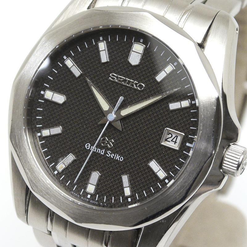 未使用 グランドセイコー 8J系 デイト SBGF005 8J56-8010 黒 Seiko GS 8J56-8010/SBGF005 Stainless steel Black Japan