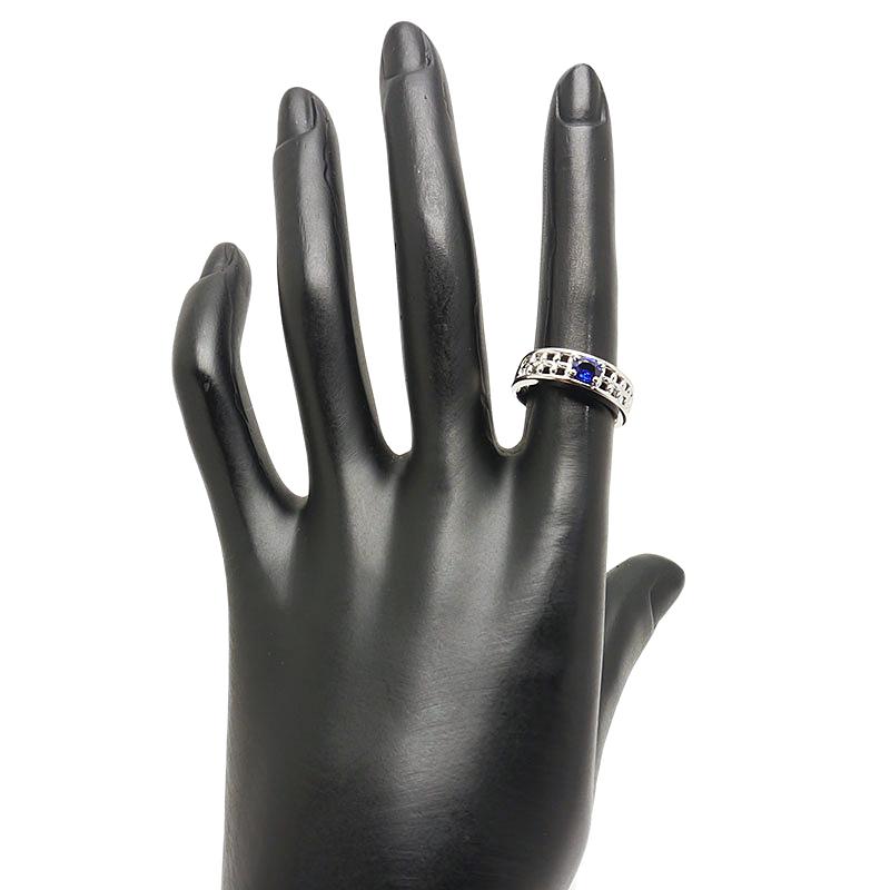 サファイアリング #11.5 約11.5号 K18WG・ブルーサファイア0.42ct