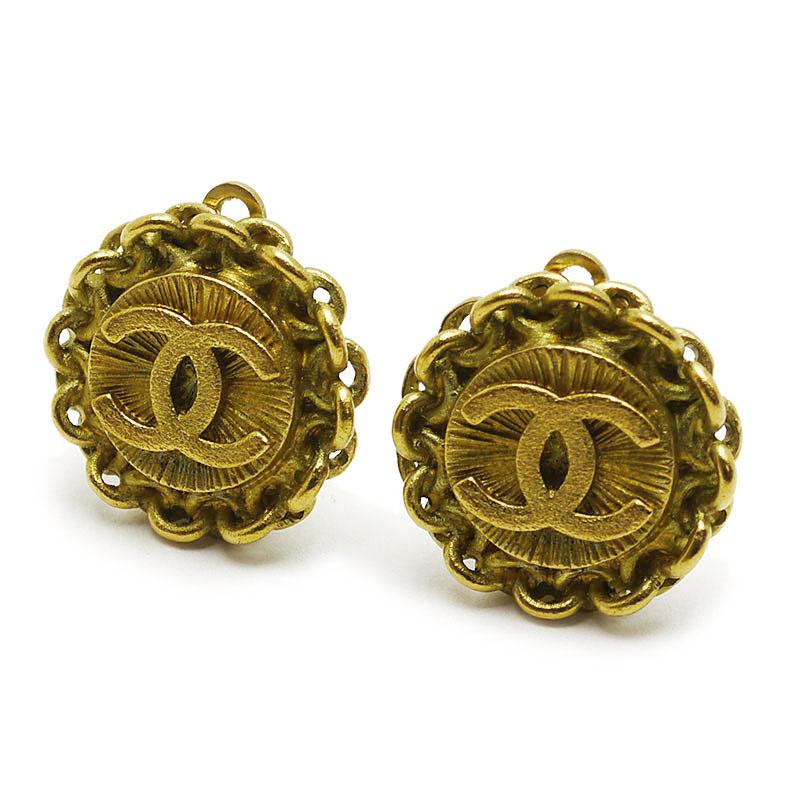 シャネル CHANEL ココマークイヤリング クリップ式 メッキ（GP） 95P 