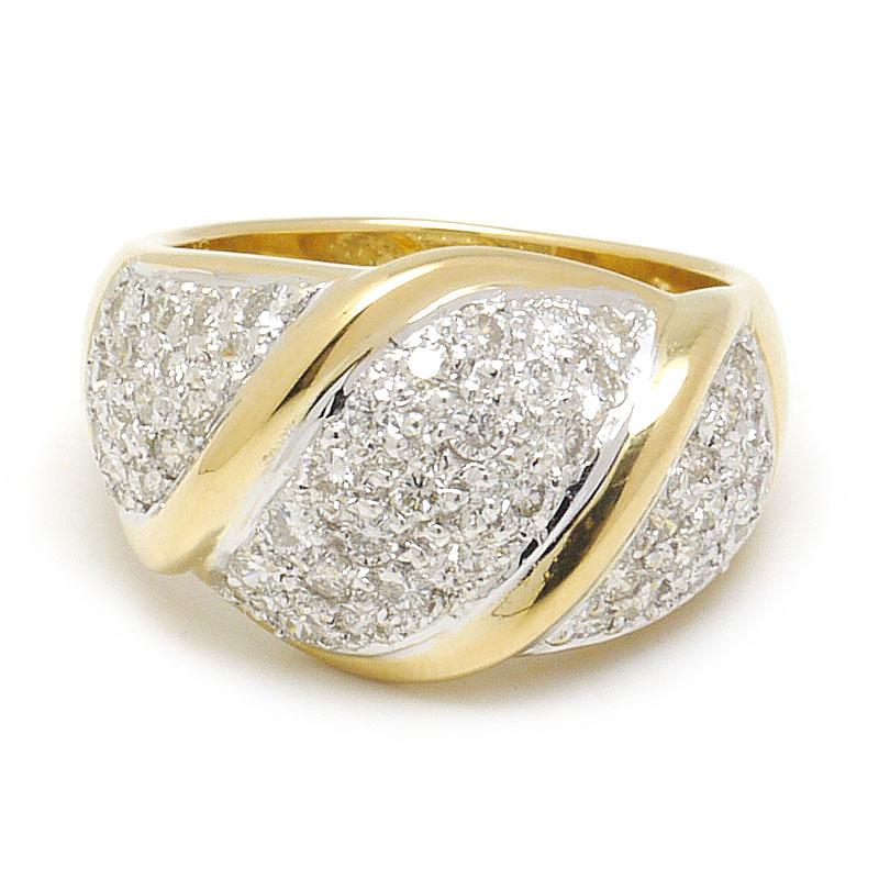 ダイヤモンドリング #12 約12号 K18YG・WG・ダイヤ1.00ct コンビ 