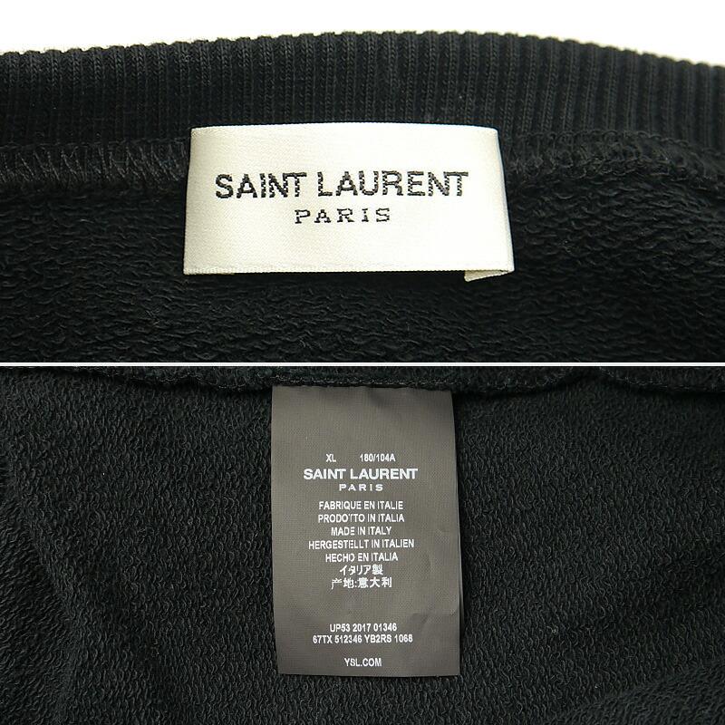 サンローラン SAINT LAURENT ロゴトレーナー XL メンズ ブラック 