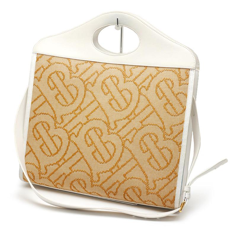 BURBERRY TBバッグ キャンバス&レザー BURBERRY（バーバリー） ポケットバッグ TBモノグラム キャンバス