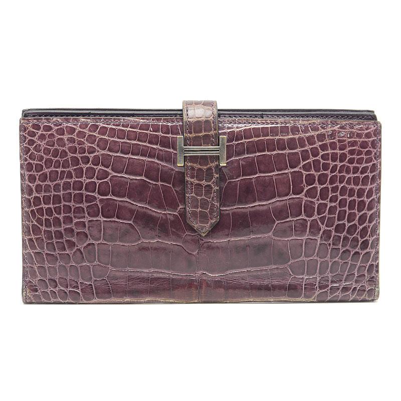 HERMES（エルメス） ベアンスフレ アリゲーター パープル系カラー