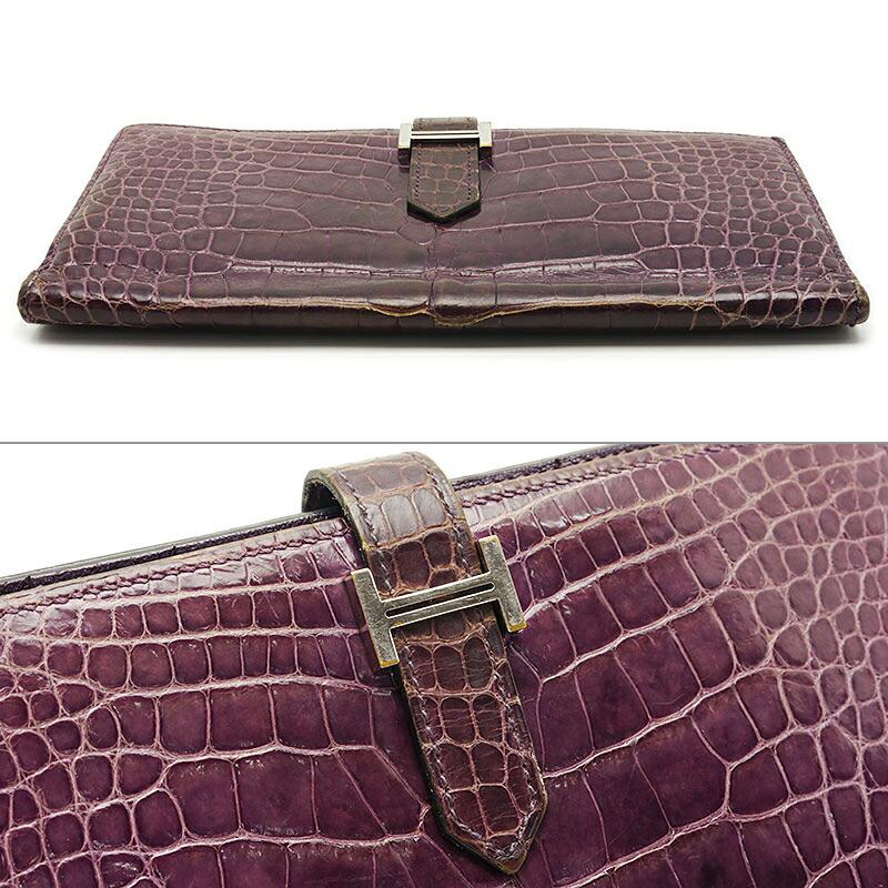 HERMES（エルメス） ベアンスフレ アリゲーター パープル系カラー