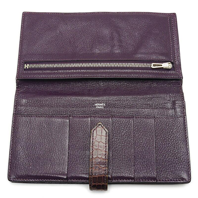 HERMES（エルメス） ベアンスフレ アリゲーター パープル系カラー