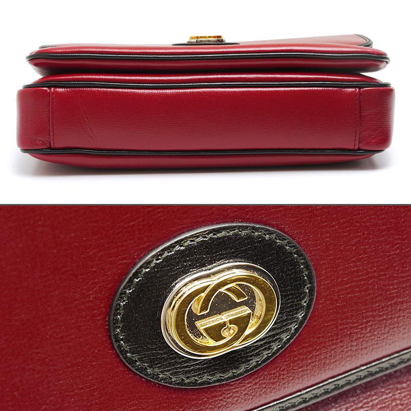 GUCCI（グッチ） チェーンショルダーバッグ 576421 レザー レッド 