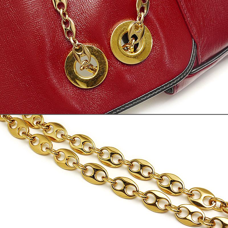 GUCCI（グッチ） チェーンショルダーバッグ 576421 レザー レッド 