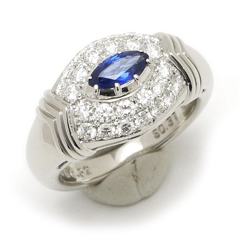 ポーラプラチナサファイアダイヤモンドリングエタニティリング