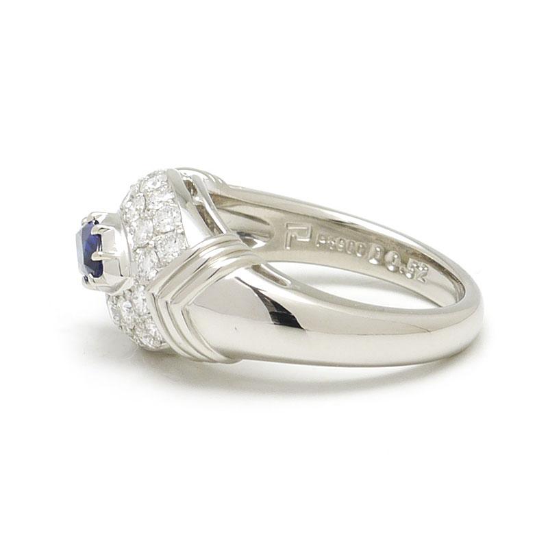 ポーラプラチナサファイアダイヤモンドリングエタニティリング