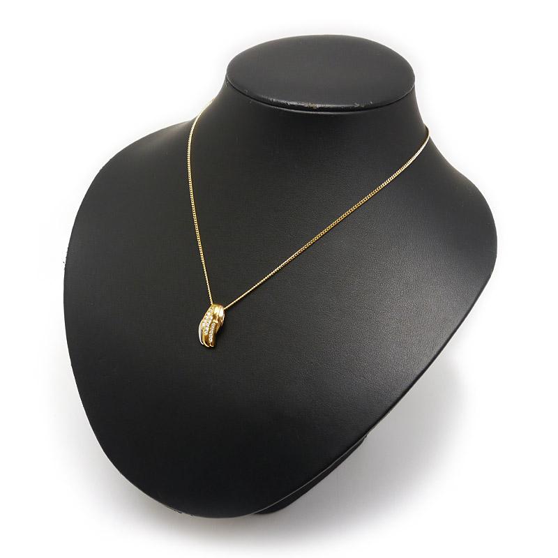ダイヤモンドネックレス K18YG/PG・PT850・ダイヤ0.27ct イエロー 
