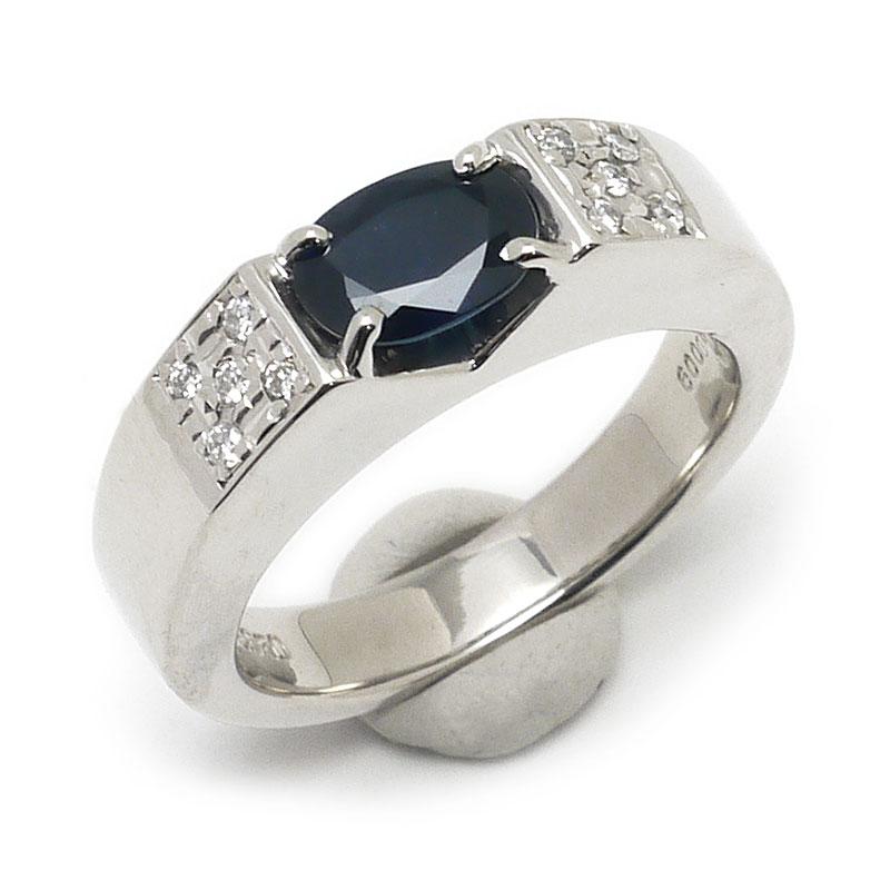 サファイアダイヤモンドリング #12.5 約12.5号 PT850・サファイア1.23