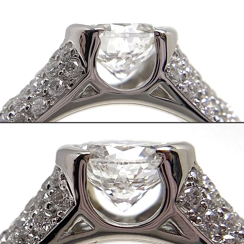 ダイヤモンドリング #13 約13号 PT900・ダイヤ0.728ct・0.51ct