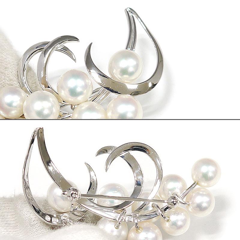 MIKIMOTO ミキモト パールブローチ K18WG・パール径約7.5-8.0mm MIKIMOTO ミキモト パールブローチ K18WG・パール径約7.5-8.0mm