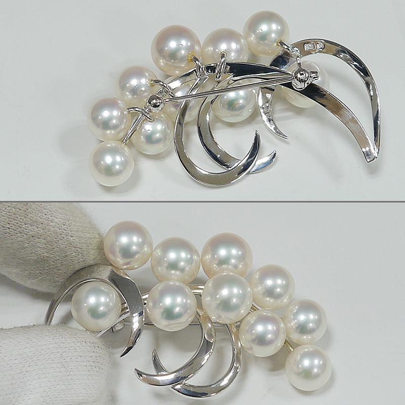 MIKIMOTO ミキモト パールブローチ K18WG・パール径約7.5-8.0mm MIKIMOTO ミキモト パールブローチ K18WG・パール径約7.5-8.0mm