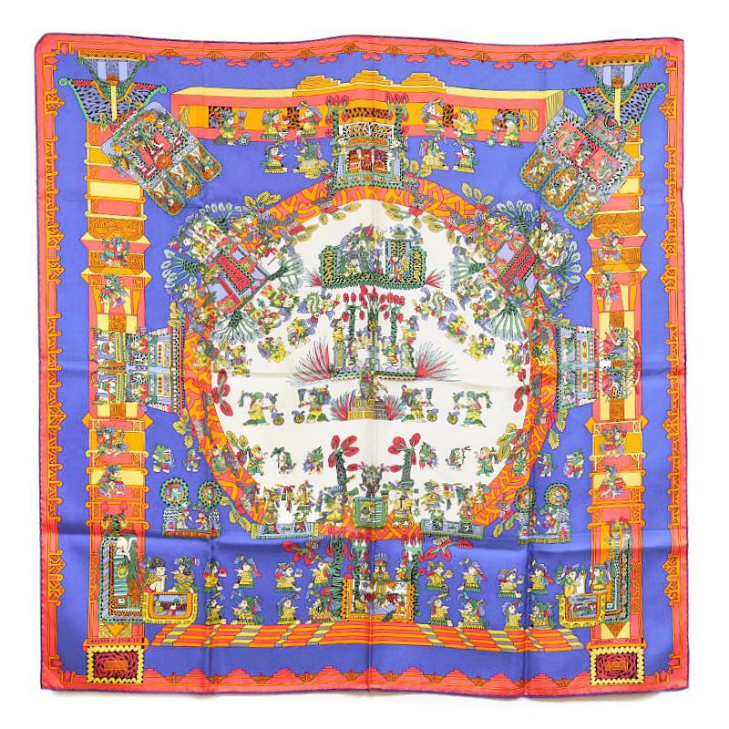 エルメス HERMES カレ90 シルク100% 「ASTRES et SOLEILS（天体と太陽