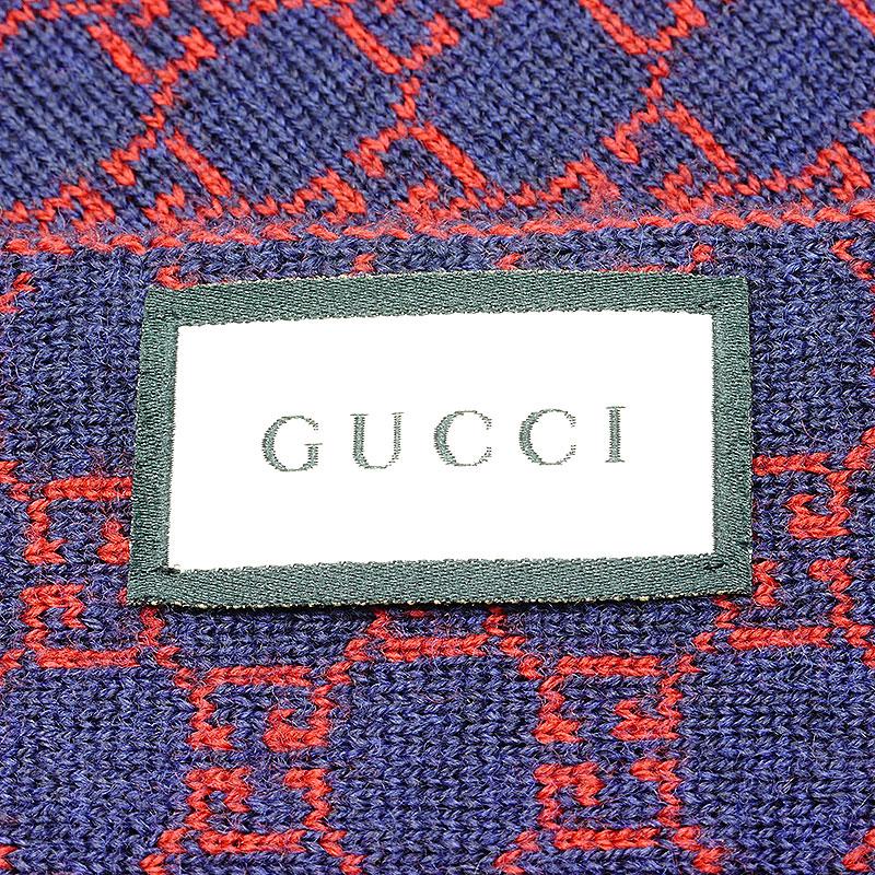 GUCCI グッチ 438253 3G206 6268 マフラー スカーフ GG柄 レッド