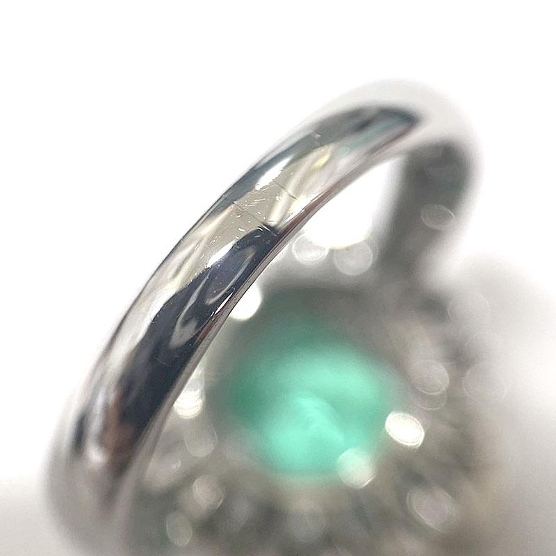 エメラルドダイヤモンドリング #9 約9号 PT900・E3.20ct・D0.86ct 