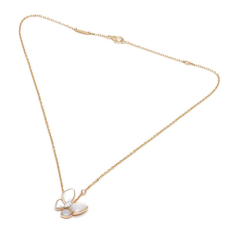 ヴ​ァ​ンク​リー‌フ&‌アー‌ペ﻿‌ル ドゥ パピヨン ペンダント ネックレス ドゥ パピヨン ペンダント 18K イエローゴールド, ダイヤモンド