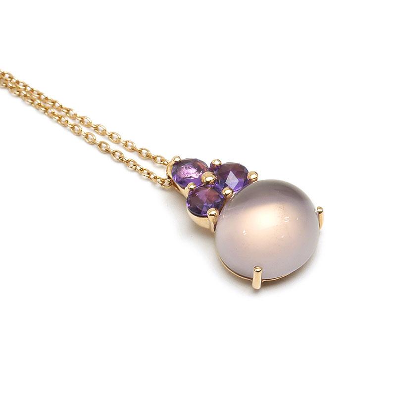 ポメラート Pomellato ルナネックレス K18PG・ローズクォーツ
