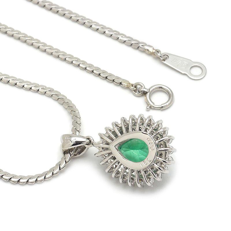 エメラルドダイヤモンドネックレス PT850・エメラルド1.62ct・ダイヤ
