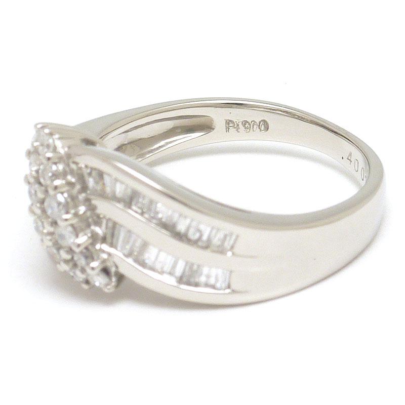 ダイヤモンドリング #10 約10号 PT900・ダイヤ0.40ct・0.16ct : 質屋