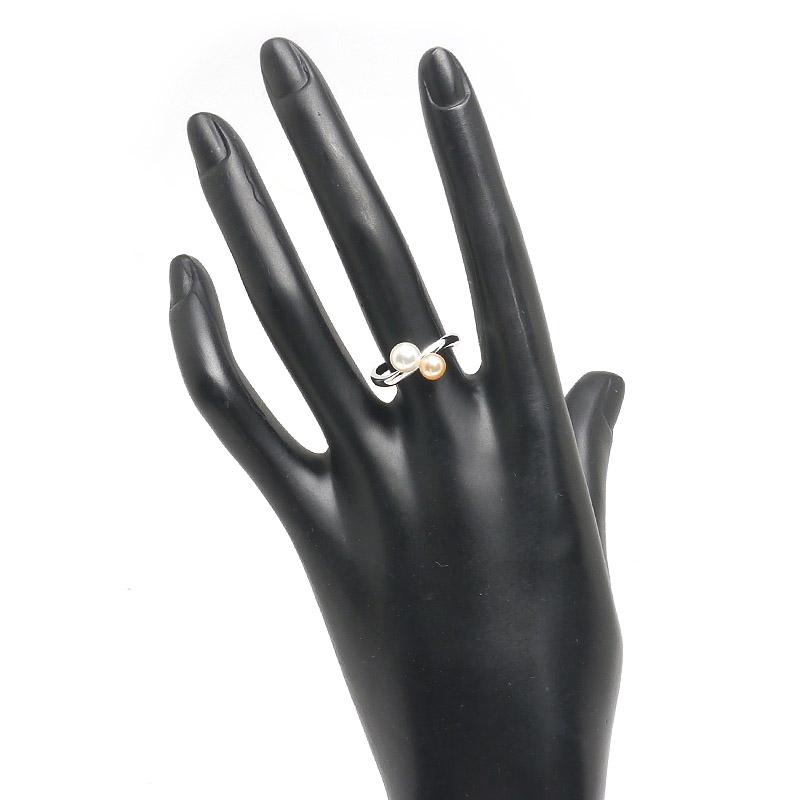 TASAKI 真珠　1粒パールシルバーリング TASAKI タサキ 指輪 K18WG アコヤパール(真珠)3P ダイヤ1P(0.64