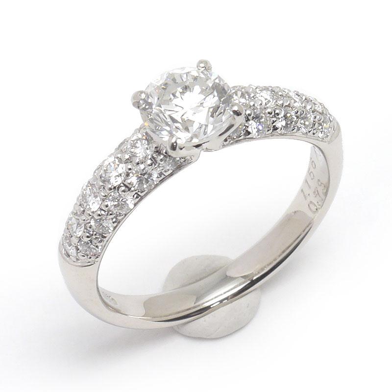 ダイヤモンドリング #16 約16号 PT900・ダイヤ1.156ct・0.73ct F-SI2 