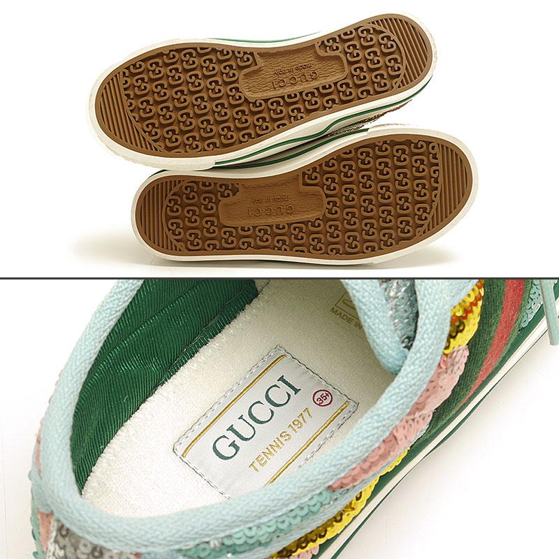GUCCI グッチ 652622 スパンコールスニーカー 35+ レディース 極美品 