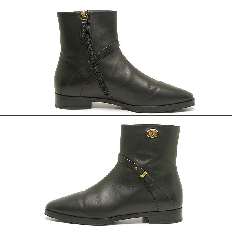 グッチ GUCCI ショートブーツ 36 599019 ブラック 黒 ヒール約 