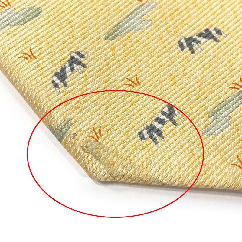 BVLGARI ブルガリ ネクタイ イエロー系 アニマルデザイン 程度良好  