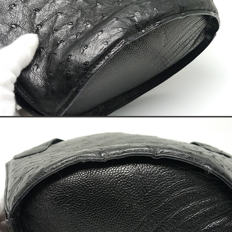 JARDIN DES SACS ハンドバッグ　黒 ジャルダンデサック JARDIN DES SACS オーストリッチハンドバッグ 黒