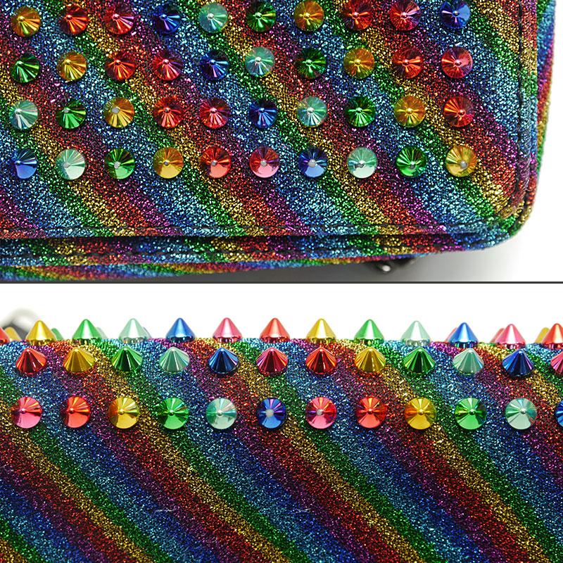 超美品】クリスチャン ルブタン Louboutin パイソン レインボー