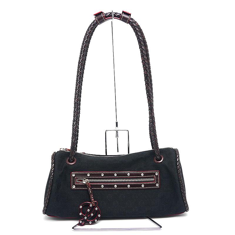 LOEWE ロエベ セミショルダーバッグ キャンバス×レザー アナグラム柄 