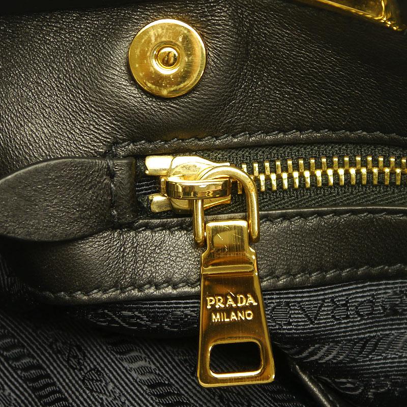 プラダ PRADA 2WAYハンドバッグ B2803Z ショルダーバッグ ギャザー ブラック 黒 ギャランティカード付｜kurata7｜05