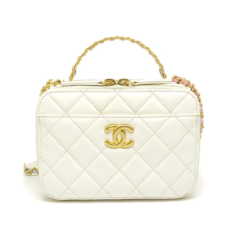 シャネル マトラッセ バニティバッグ ホワイト 白 2WAY チェーンショルダー CHANEL（シャネル） マトラッセ バニティバッグ ホワイト 白 2WAY