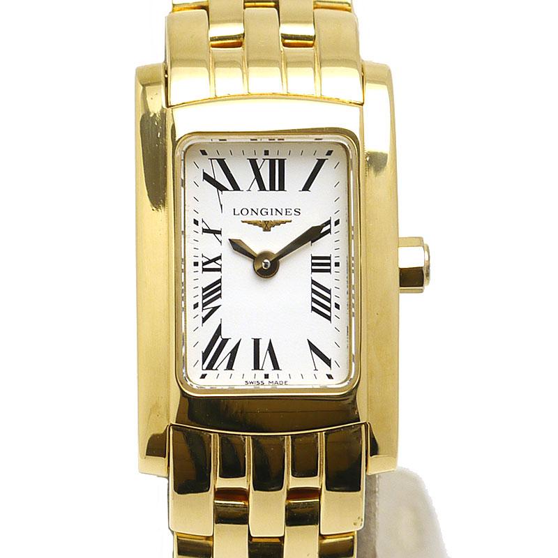 ロンジンシェル金無垢k18 750 オーバル腕時計クォーツ