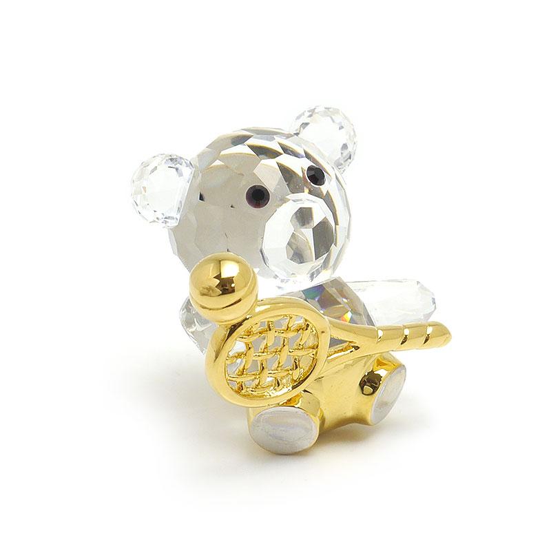 SWAROVSKI（スワロフスキー） クリスタルブローチ ベア 熊 クマ テニス