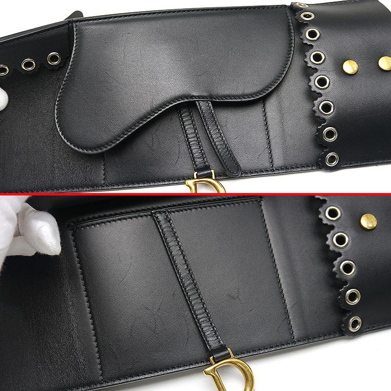 ディオール DIOR サドルベルト ウエストマーク 黒 ブラック ※使用感あり Christian Dior（クリスチャン・ディオール） ディオール DIOR サドル