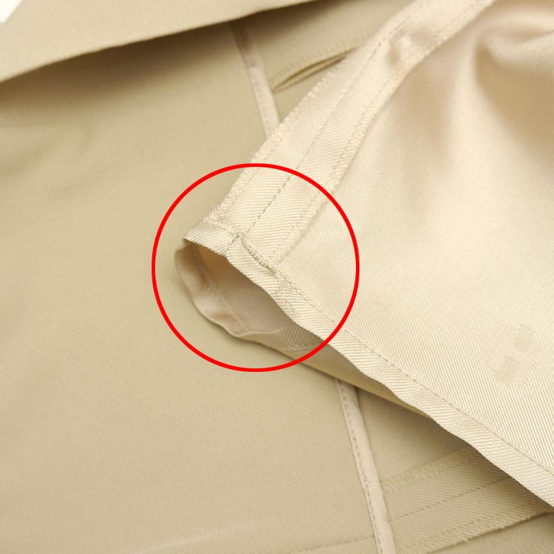 HERMES エルメス タックプリーツスカート 38 ベージュ 毛 ロング