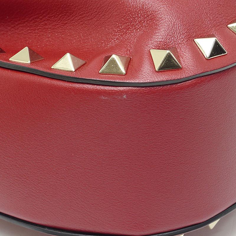 VALENTINO バレンチノ チェーンショルダーバッグ 赤 レッド レザー 