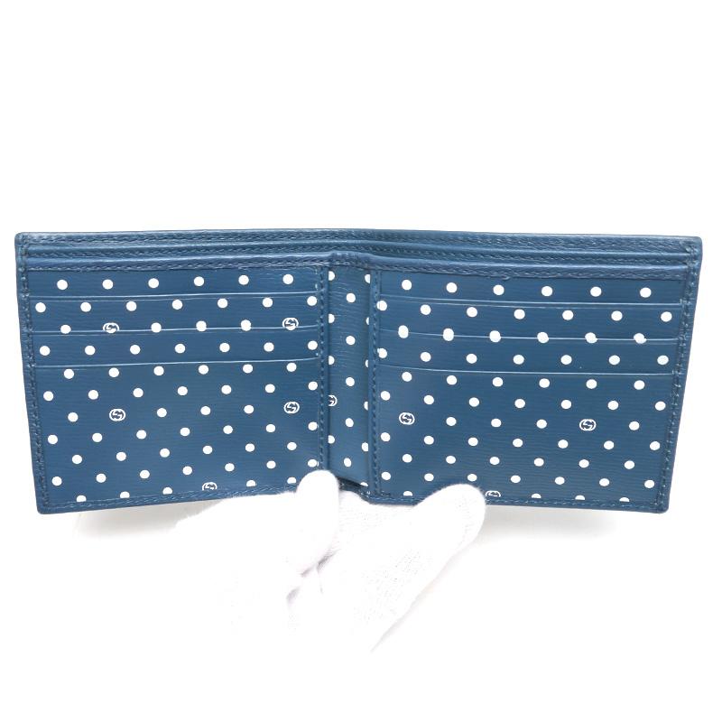 GUCCI グッチ 二つ折り札入れ 04795.0416 メンズ 紳士 ブルー 青系  