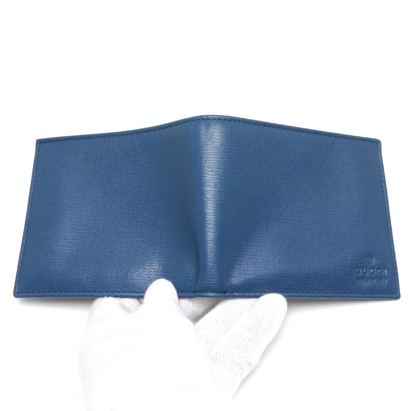 GUCCI グッチ 二つ折り札入れ 04795.0416 メンズ 紳士 ブルー 青系  