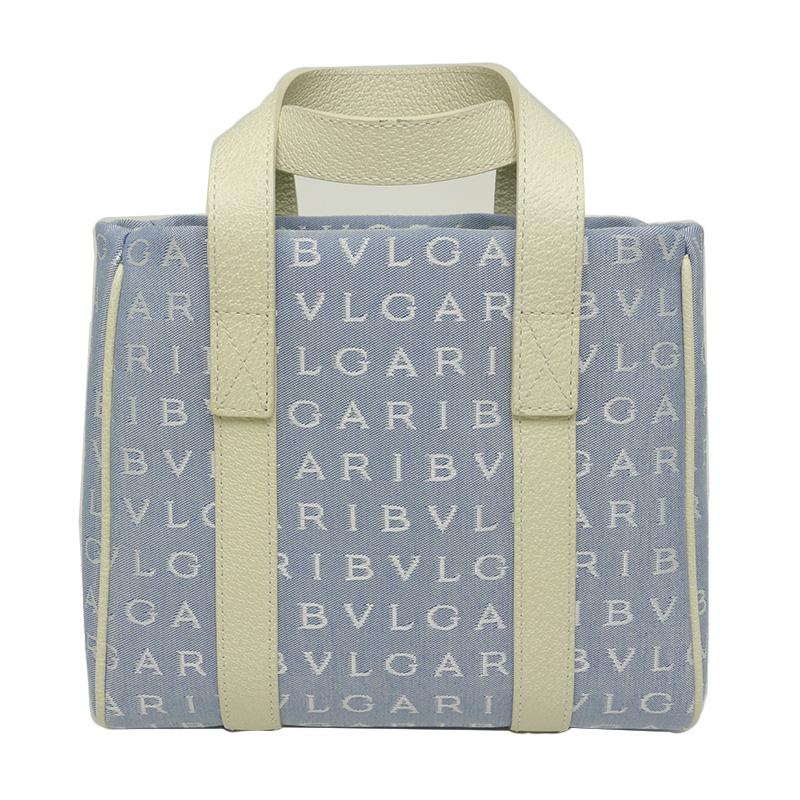 ブルガリ BVLGARI ロゴマニア ハンドバッグ レディース ブルー 水色 