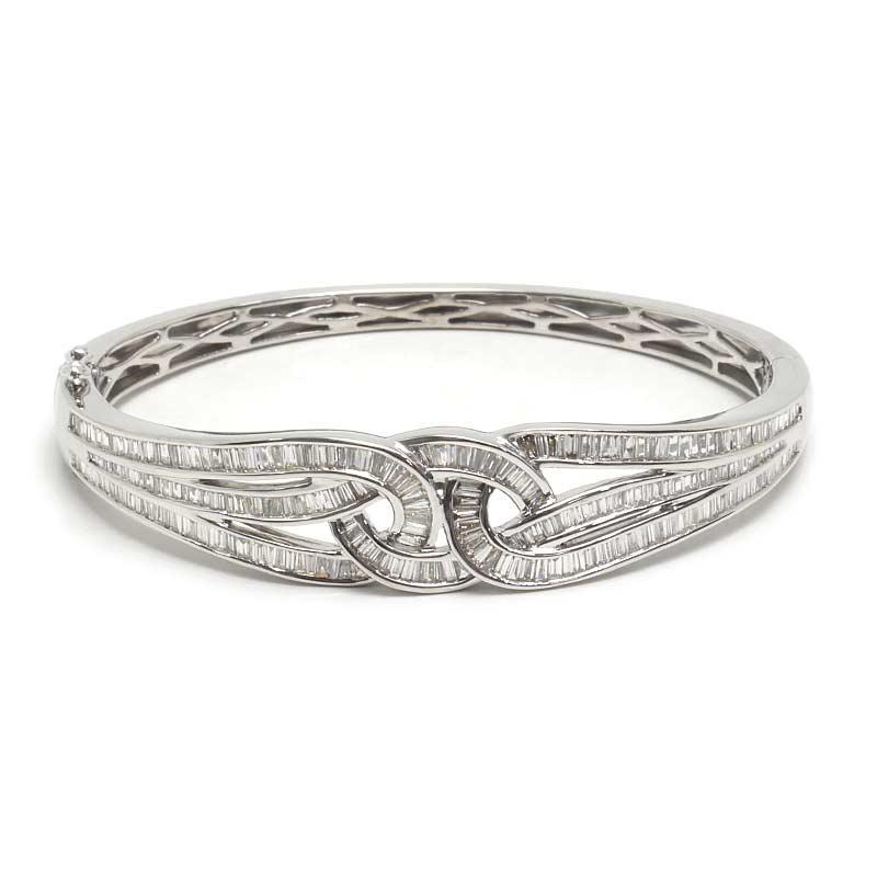 ダイヤモンドバングル K18WG・テーパーダイヤ2.07ct ホワイトゴールド