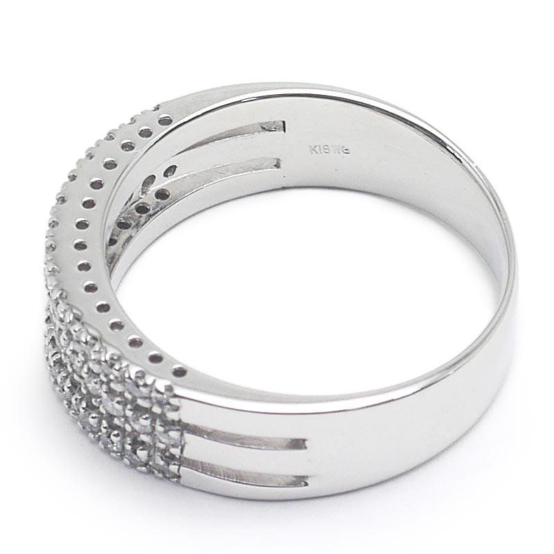 約12号 【マダム】 K18WG・ダイヤ0.33ct 3列デザイン