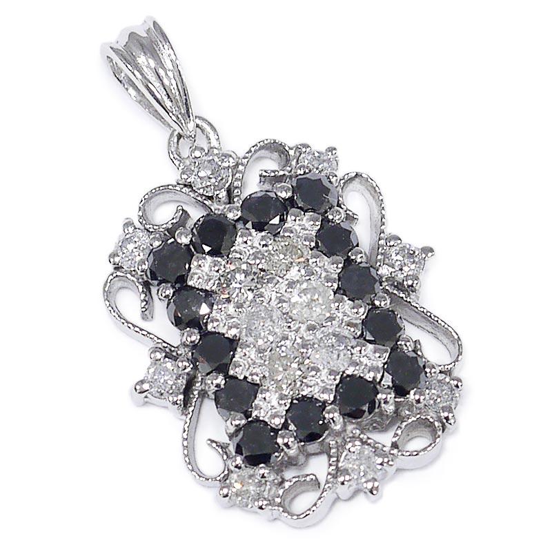 ブラックダイヤモンドペンダントトップ K18WG・ダイヤ1.00ct : 質屋