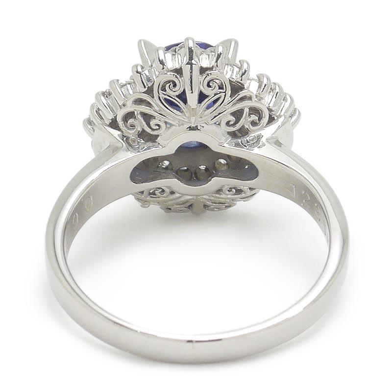 サファイアダイヤリング 約10号 Pt900 プラチナ ブルーサファイア1.235  