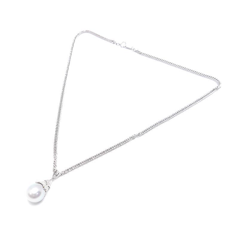 パールネックレス PT850・PT900・シロチョウ養殖真珠・ダイヤモンド