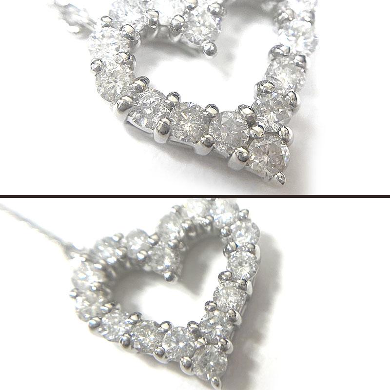 ダイヤモンドネックレス PT850・PT900・ダイヤ0.50ct ハート