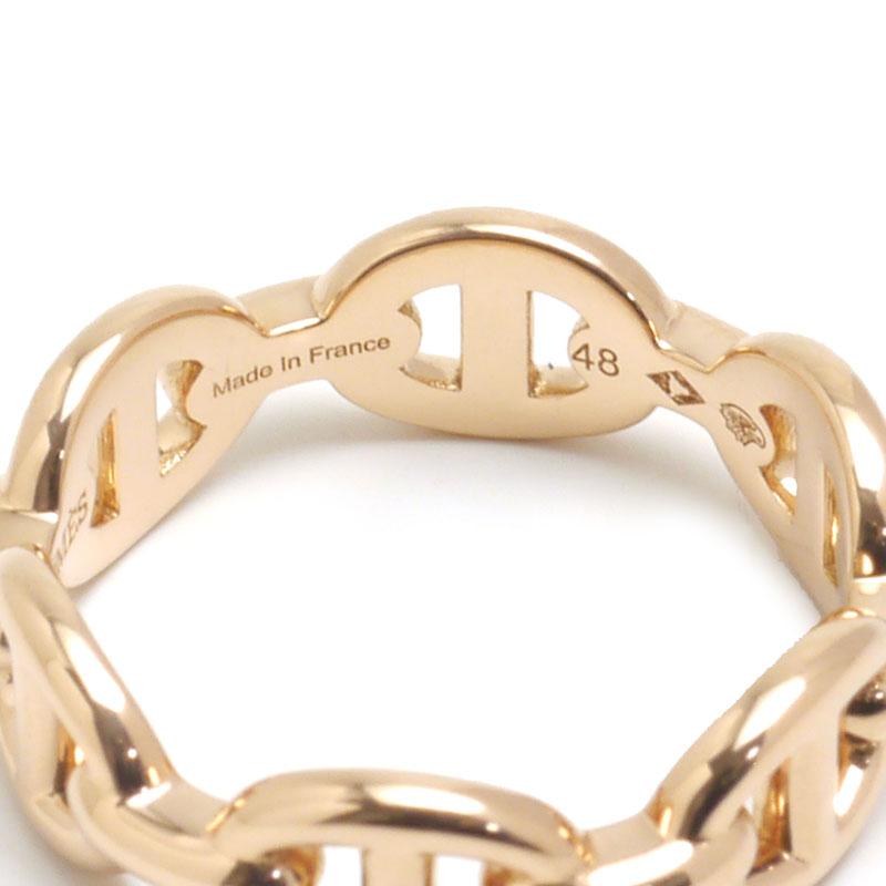 HERMES エルメス シェーヌダンクルリング ピンクゴールド 48号